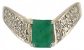 ESTATE 18KT YELLOW GOLD EMERAL