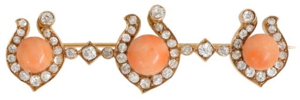 ESTATE 18KT YG, PINK CORAL &