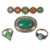 ESTATE 4PC: MALACHITE OVAL CAB