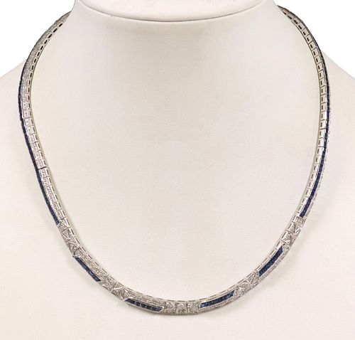 ESTATE ART DECO STYLE 18K WG,