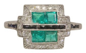 ESTATE ART DECO STYLE PLATINUM