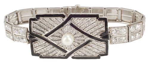 ESTATE ART DECO STYLE PLATINUM,