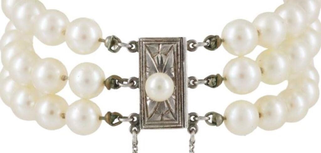 ESTATE CULTURED PEARL TRIPLE-STRAND