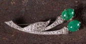 ESTATE EMERALD AND DIAMOND FLO