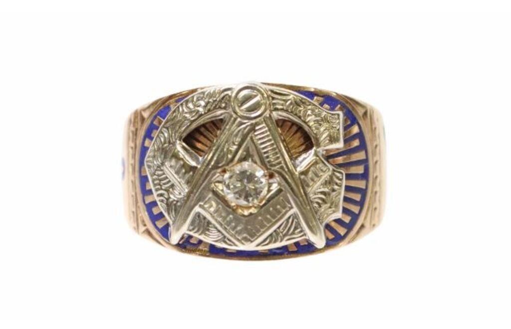 ESTATE GENT'S 10KT GOLD & DIAMOND