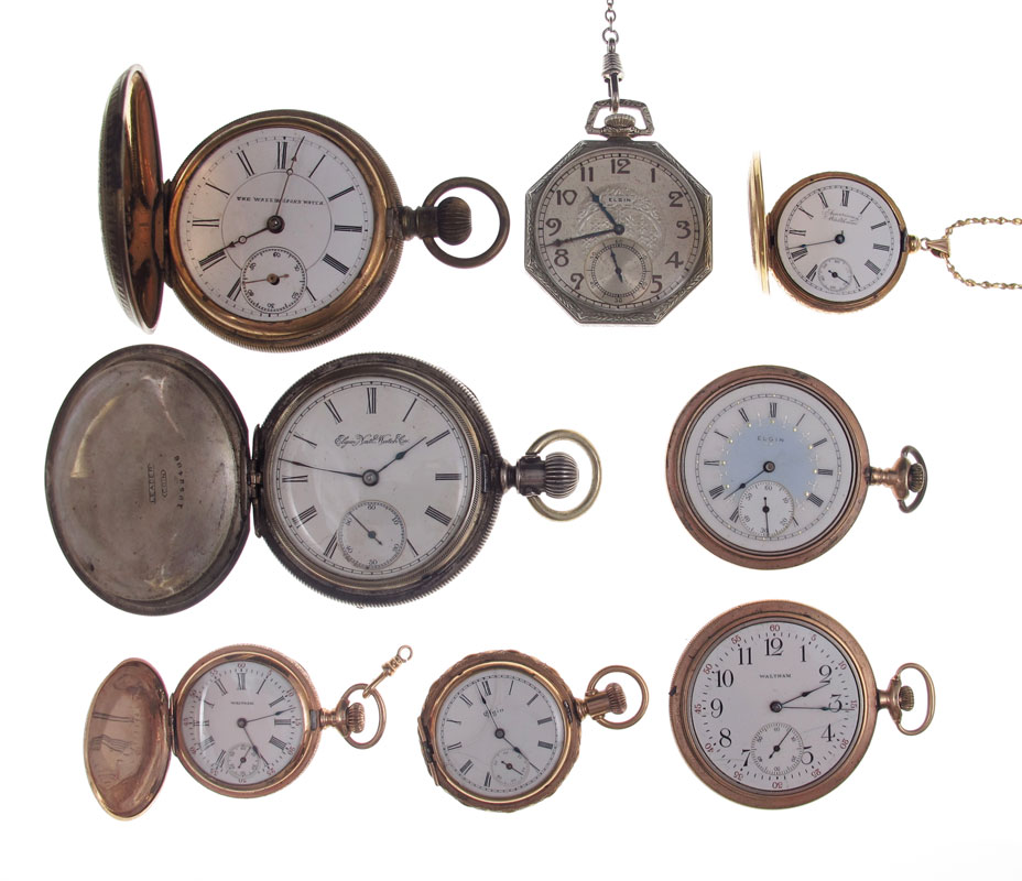 ESTATE GROUP OF POCKET WATCHES:
