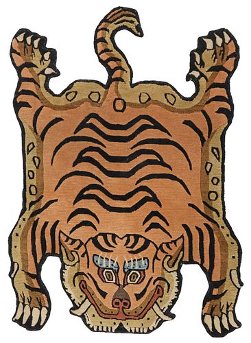 ESTATE HANDMADE TIGER-FORM WOOL