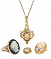 ESTATE LOT OF 14K & 18K CAMEO