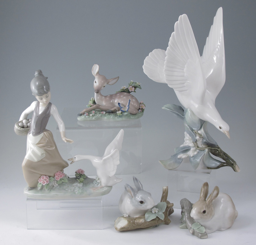ESTATE LOT OF 5 GLAZED LLADRO