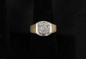 ESTATE MEN'S 14K GOLD & DIAMON