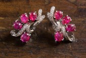 ESTATE PALLADIUM EARRINGS WITH