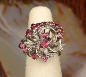 ESTATE PALLADIUM RING WITH RUB