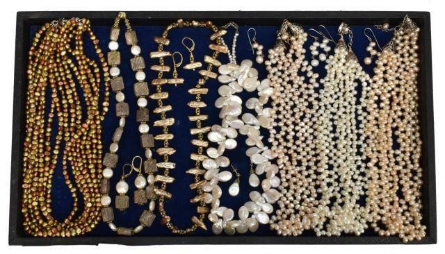 ESTATE PEARL NECKLACES & EARRINGS