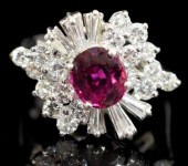 ESTATE PLATINUM 1.52CT RUBY, 1