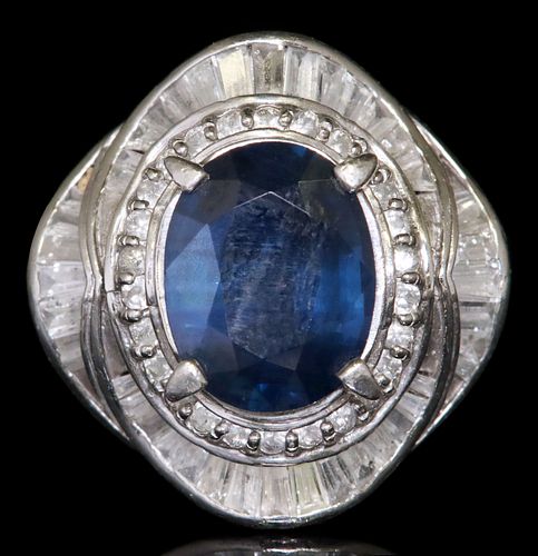 ESTATE PLATINUM BLUE SAPPHIRE &AMP;