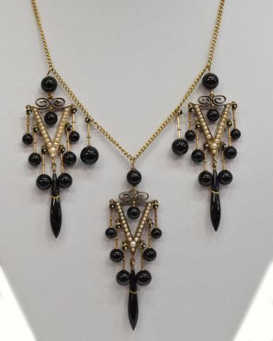 ESTATE VICTORIAN 14KT GOLD, ONYX