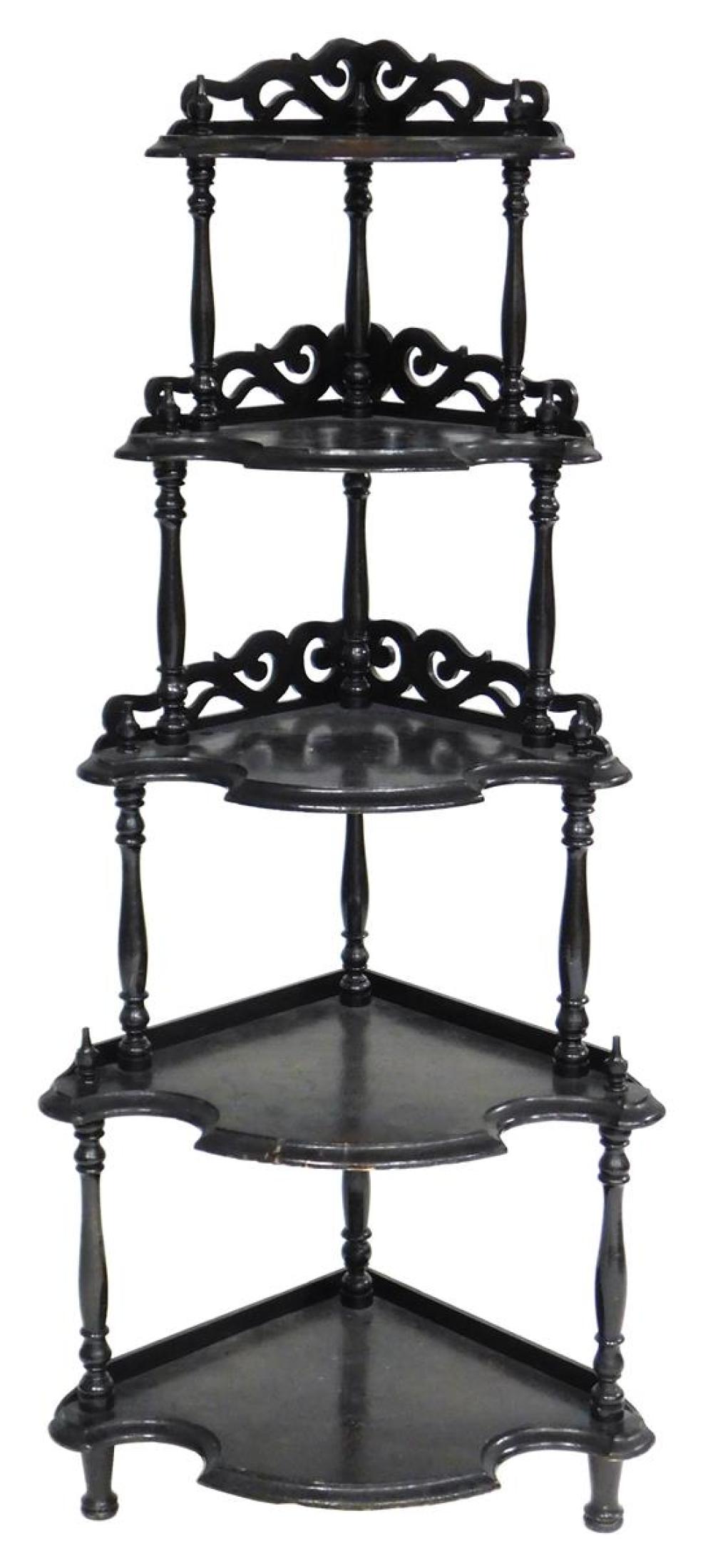 ETAGERE, LATE 19TH C., FIVE