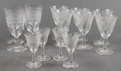 ETCHED CRYSTAL CORDIAL STEMWAR