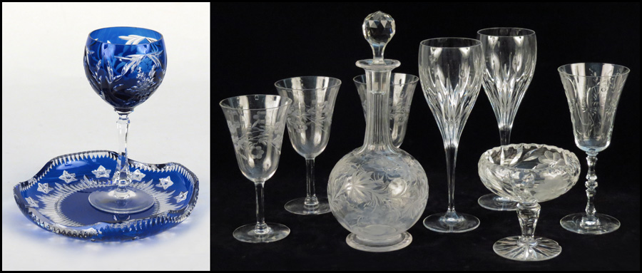 ETCHED CRYSTAL DECANTER. Together