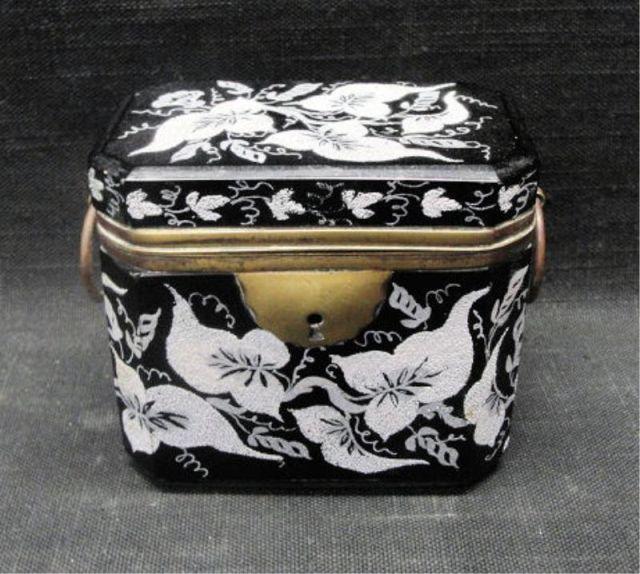 Etched Glass Box with Brass