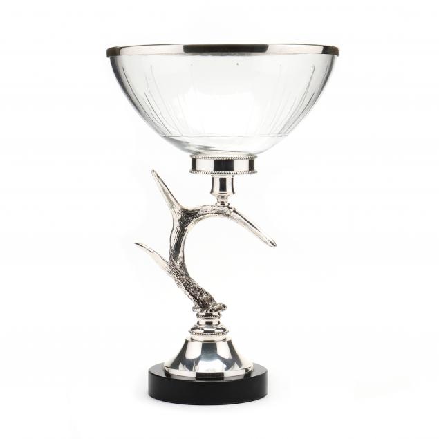 ETCHED GLASS CENTER BOWL ON
