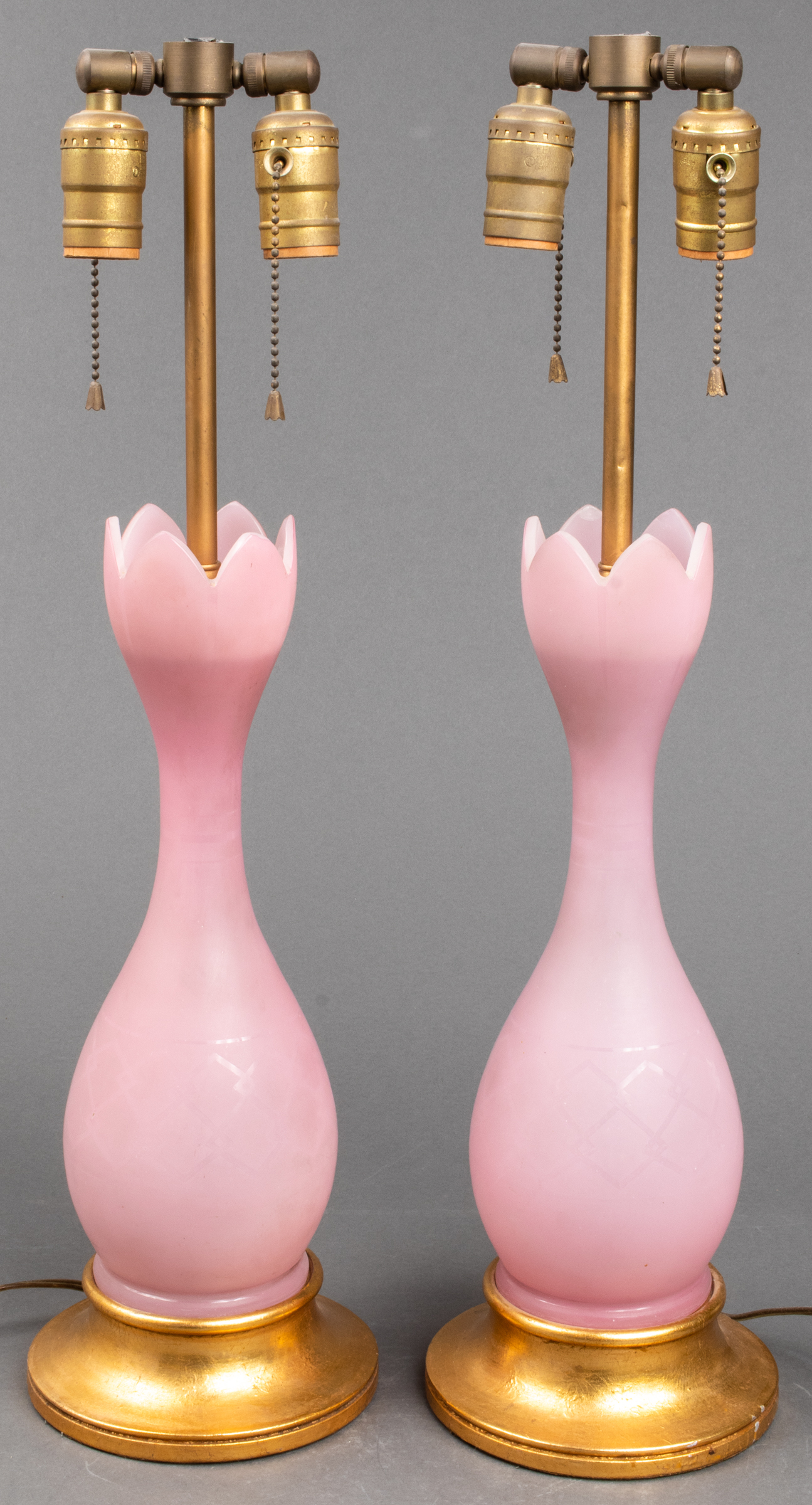 ETCHED GLASS TABLE LAMPS,