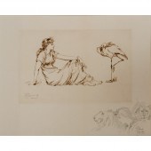 Etching and Drawing of Maidens