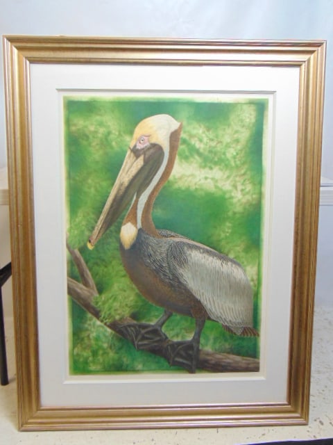 ETCHING, "BROWN PELICAN", SIGNED