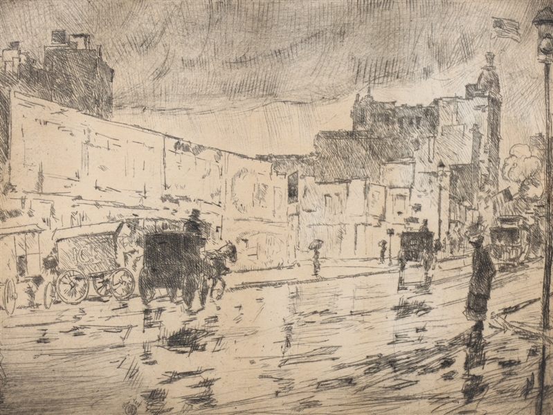Etching Childe Hassan (American,