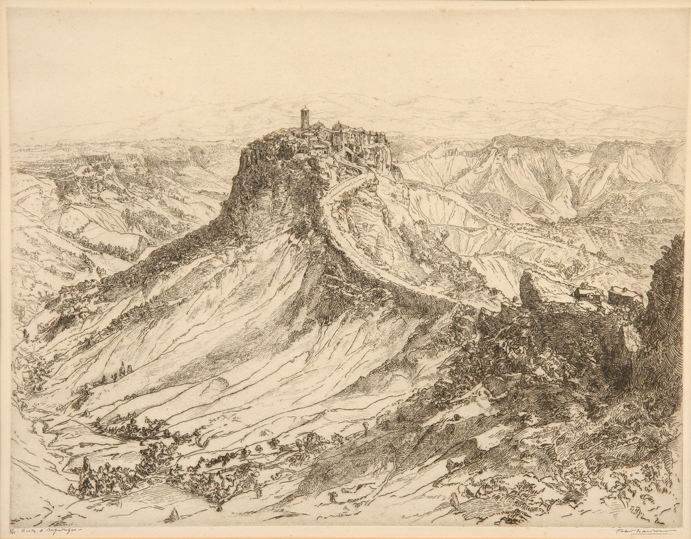 ETCHING - 'Civita di Bagnoregio' by