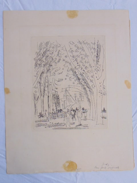 ETCHING, FIGURES IN TREE LINED