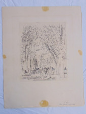 ETCHING, FIGURES IN TREE LINED