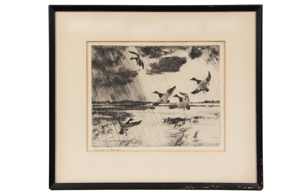 ETCHING - Mallards Rising by