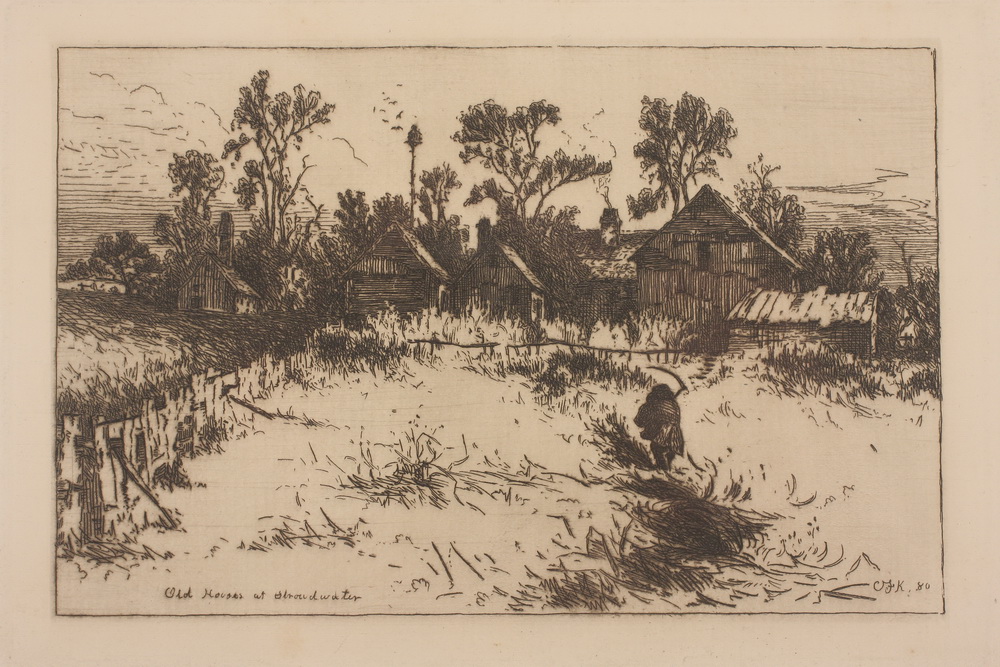ETCHING - ''Old Houses at