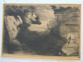 ETCHING, WOMAN RECLINING, SIGN