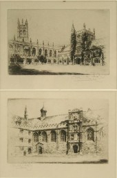 ETCHINGS - Pair depicting cath