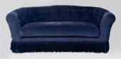 ETHAN ALLEN BLUE CHENILLE SOFA