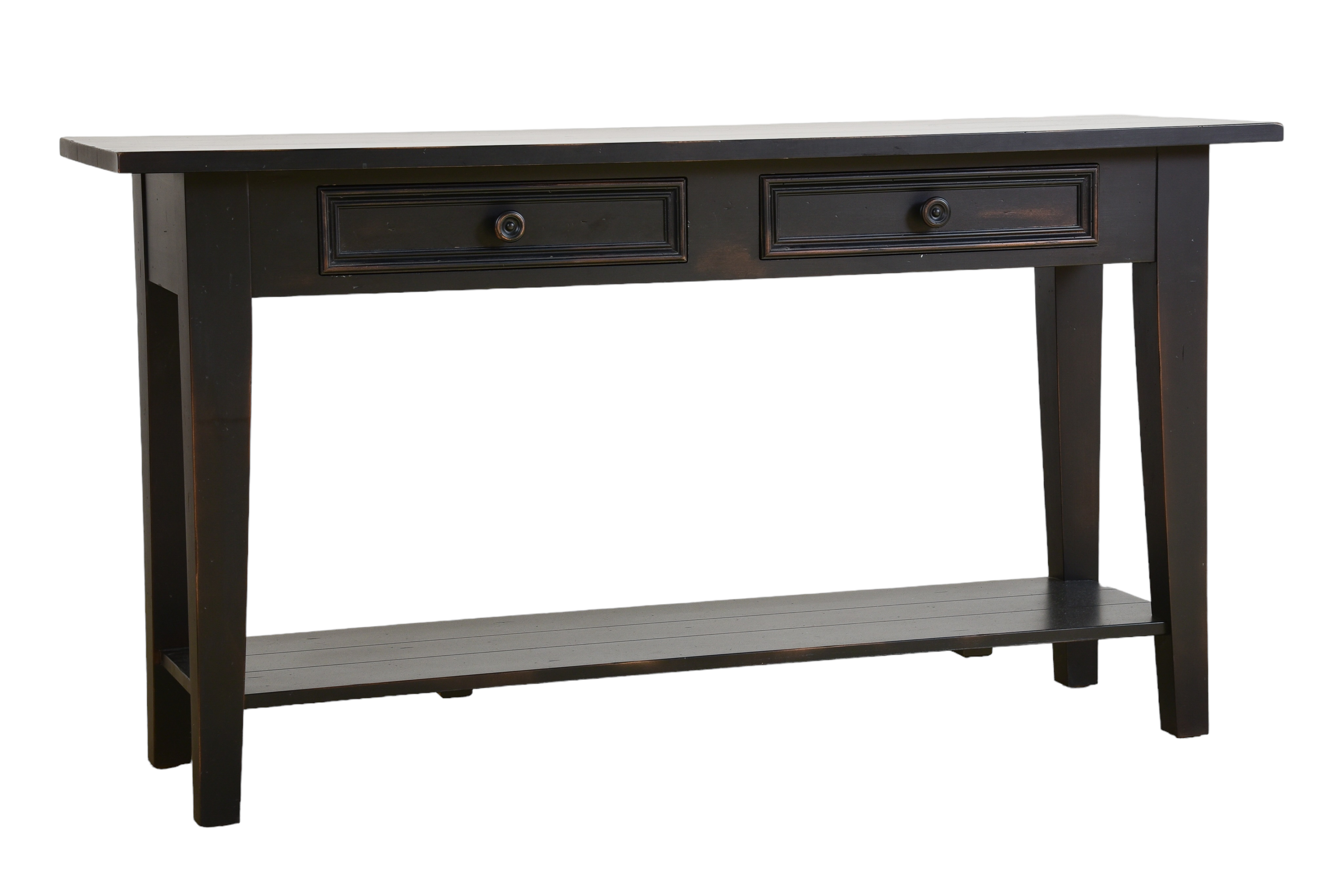 Ethan Allen ebonized 2-tier console