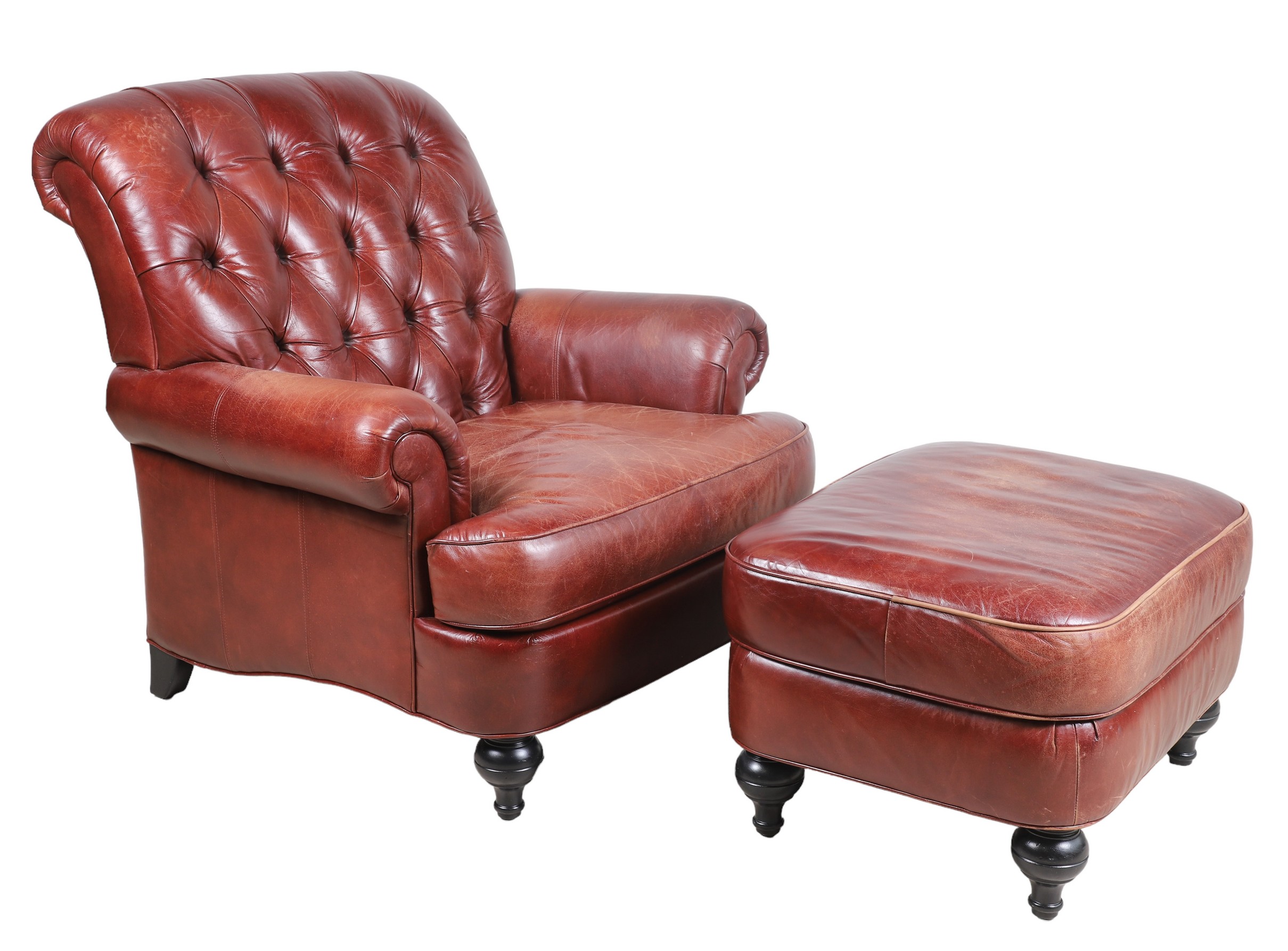 Ethan Allen leather lounge chair