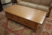 ETHAN ALLEN OAK COFFEE TABLE,