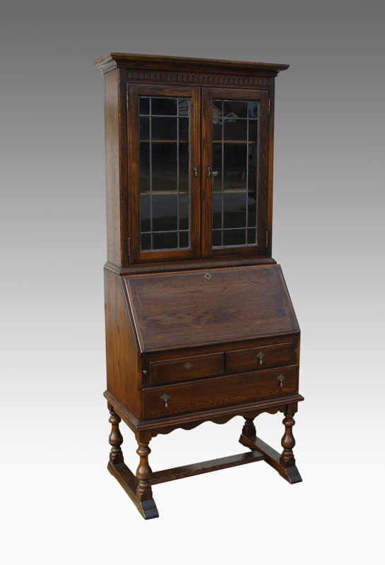 ETHAN ALLEN OAK SECRETARY BOOKCASE: