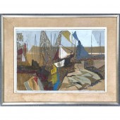 ETHEL RABIN Modernist Print. A