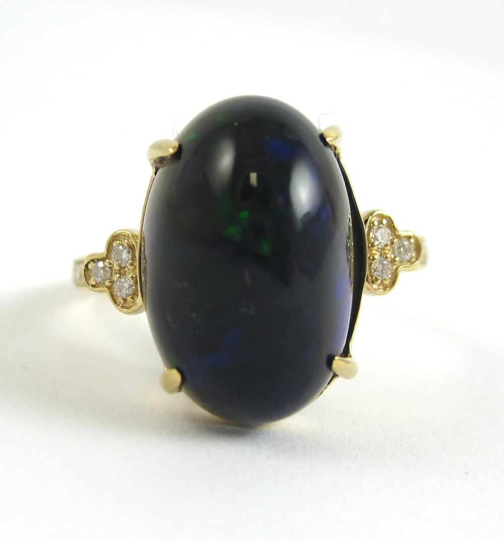ETHIOPIAN BLACK OPAL AND DIAMOND
