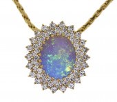 ETHIOPIAN OPAL & DIAMOND PIN/P