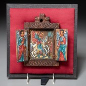 ETHIOPIAN PAINTED WOOD ICON TR