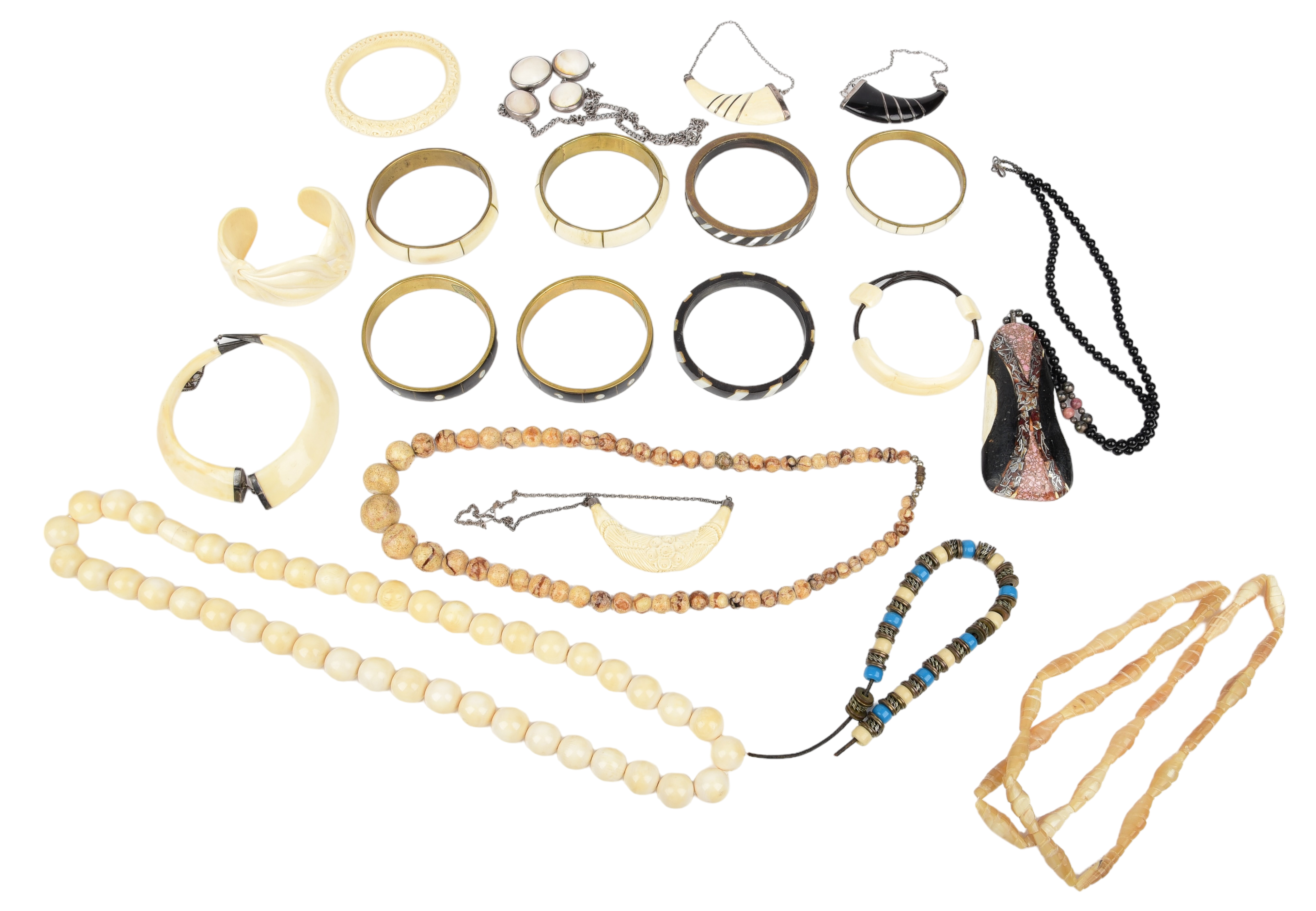 Ethnic bone and horn jewelry