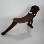 ETHNIC CARVED WOOD HEAD/FOOT R