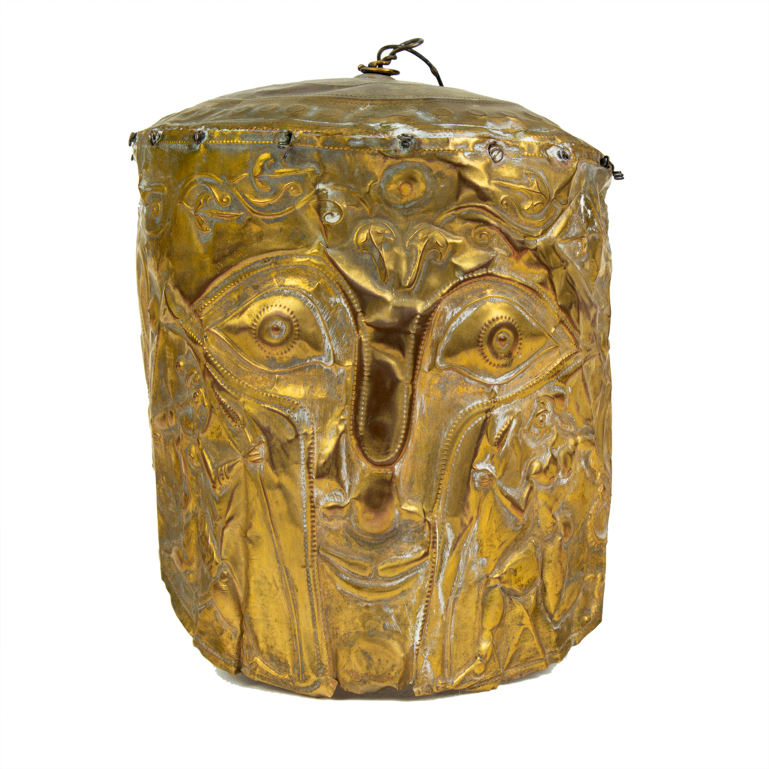 ETHNIC GILT REPOUSSE METAL MASK