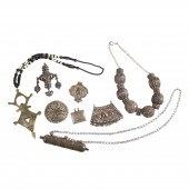 Ethnic silver jewelry group to