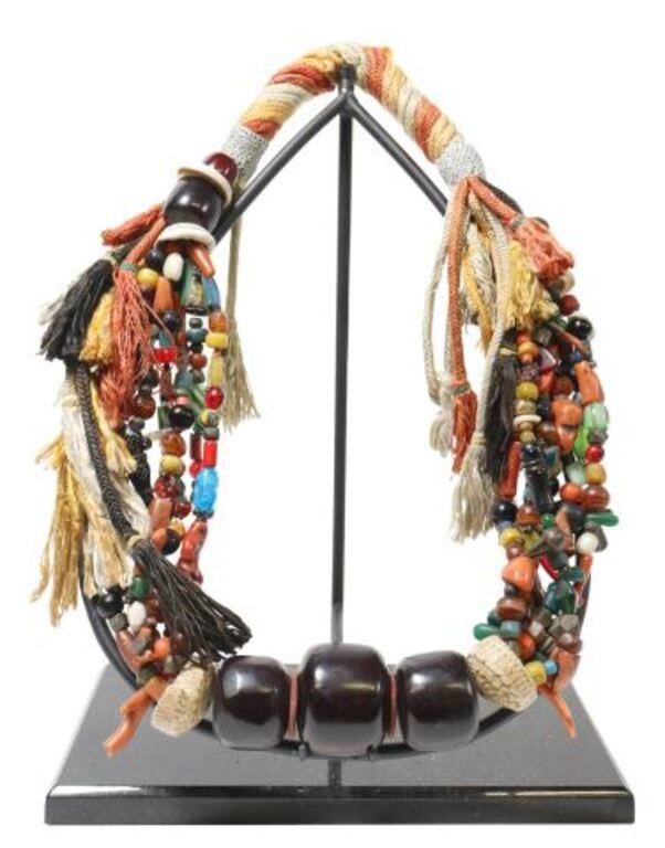ETHNOGRAPHIC BEADED NECKLACE ON